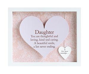 Arora 7601 Said with Sentiment Rectangular Heart Frames Daughter, Multicolour, One Size