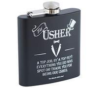 Arora 8887 The Ultimate Gift for Man Stainless Steel Black Hip Flask 6oz-Usher, Multicolour, One Size