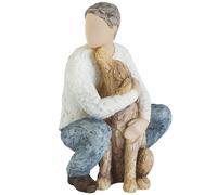 More Than Words 9630 Man's Best Friend Man and Dog Figurine