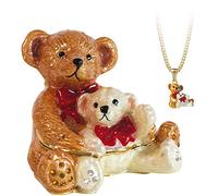 Arora Secrets from Hidden Treasures 1086 Teddy & Baby Bear Trinket Box, Metal, As Pictured, Height 6cm