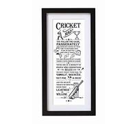 Arora The Ultimate Gift for Man Printed Word Poster-Black Wooden Framed Wall Art Picture-Cricket Mad, Multicolour, One Size, Living Room