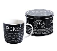 Arora Ultimate Gift For Man 8875 Poker Mug in Tin, White, 2 Piece Set