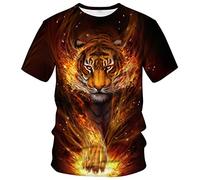 ARORALS Men's Tiger T-Shirt Summer Short Sleeve Tees Tops Fantasy Animal Theme Shirt Realistic Graphic Shirt