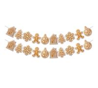 Arosche Christmas Decorations Gingerbread Theme Banner 2 Pcs Pre-Assembled Gingerbread Man House Snowflakes Hanging Garlands Welcome Sign for Home Office New Year Xmas Holiday Party Decorations