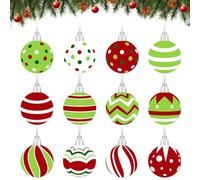 Arosche Christmas Tree Decorations 24Pcs Wooden Elf Peppermint Candy Cane Red Green Tree Ornaments Merry Christmas Funny Cute Xmas Hanging Ornaments for Indoor Home Mantle Fireplace Party Supplies