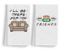 Arosedmo 2 Pack Friends TV Show Central Perk, I'll Be There for You, Funny Kitchen Towels, Highly Absorben Kitchen Dish Tea Towels Decor for Friends Birthday Christmas Housewarming Gift