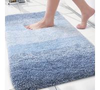 Arotive Microfiber Bathroom Rugs, Shaggy Soft and Absorbent Bath Rug, Non-Slip, Thick Plush Machine Washable Dry Bath Mats for Bathroom, Tub and Shower, 30x20, Light Blue, Rectangular