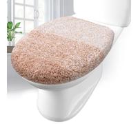 Arotive Soft Microfiber Bathroom Toilet Lid Cover, Machine Washable Seat Covers, 17.5 x 15, Stays in Place Rubber Backing, Fits Most Round, Elongated and Oblong Lids, Accessories Decor, Beige