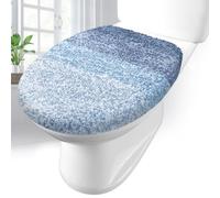 Arotive Soft Microfiber Bathroom Toilet Lid Cover, Machine Washable Seat Covers, 17.5 x 15, Stays in Place Rubber Backing, Fits Most Round, Elongated and Oblong Lids, Accessories Decor, Light Blue