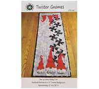 Around The Bobbin Twister Gnomes Pattern, Fabric, red
