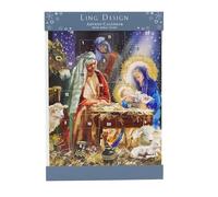 Around the Manger Christmas Advent Calendar | Traditional Religious Picture Advent Calendar | Nativity Stable Scene - 33.5x23cm