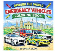 Around the World: Emergency Vehicles Coloring Book