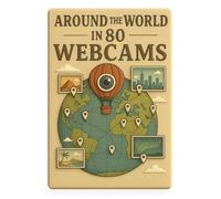 Around the World in 80 Webcams NFC Connected Magnet - Interactive Magnet - Live World Webcams - No App - Travel Connected Object - Original Gift Idea