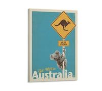 Around The World Vintage Travel Poster Australia Get Wild Koala Home Decor Poster Wall Art Hanging Picture Print Decorative Painting Posters 12x18inch(30x45cm)