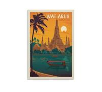 Around The World Vintage Travel Poster Thailand Poster Painting Canvas Wall Art Living Room Posters Painting 16x24inch(40x60cm)
