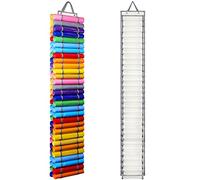 AROUY Minimalist Vinyl Storage Organizer - 60 Compartment Wall Mount/Over The Door, Beige