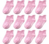 Aroveea Baby Toddler Socks Grip Non Slip Boys Girls Cotton 12 Pack for 1-3T Kids Ankle Cute Socks 6M-7Years