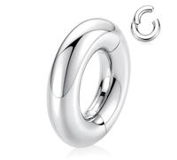 AROWRO 2g Large Septum Rings Clicker Big Seamless Ear Septum Nose Ring Weight Hoop Large Gauge Earrings For Stretched Ears Dangle Gauge Hanger Surgical Steel Plug Tunnles Lobe Stretching 14mm Silver