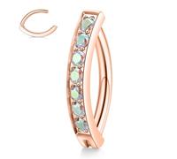 AROWRO Belly Button Bars 14G Belly Button Piercing Click Navel Belly Bar Ring Stainless Steel Reverse Curved Belly Navel Piercing Jewellery CZ 10mm Rose Gold