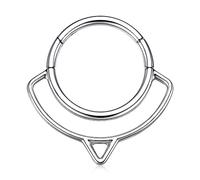 AROWRO Helix Rook Earrings Double Open Stack Sleeper Earring 316L Surgical Steel 16G 7mm 8mm 10mm CZ Daith Cartilage Tragus Piercing Jewelry Septum Clicker, Metal, no gemstone