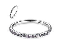 AROWRO Nose Rings 20G Hoop Cartliage Earrings for Women Clear CZ Paved Nosril Piercing Hoop Stainless Steel Tragus Helix Earrings Septum Nose Ring Hoop Small Hoop Earrings Lobe Earrings