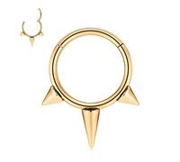 AROWRO Nose Septum Rings Daith Earrings Helix Tragus Rook Septum Nose Daith Piercing Jewelry Septum Jewelry Septum Clicker Cartilage Helix Tragus Lobe Earrings Gold Surgical Steel 16G 8mm