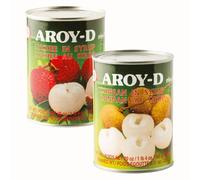 Aroy-D Lychee & Longan in Syrup 565g (Pack of 2)