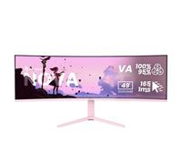 Arozzi Curved Gaming Monitor Nova 49 Inch VA 165Hz - Ultrawide QHD 1440p Screen with Adaptive Sync, HDR10 & Flicker-Free Display - 100% sRGB - PC & Console - Pink