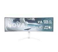 Arozzi Curved Gaming Monitor Nova 49 Inch VA 165Hz - Ultrawide QHD 1440p Screen with Adaptive Sync, HDR10 & Flicker-Free Display - 100% sRGB - PC & Console - White