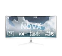 Arozzi Nova 34" Curved VA UWQHD Gaming Monitor 3440×1440, 165Hz, 1ms, FreeSync, HDR, Ultra Panoramic, Built-in Speakers - White