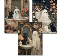 ARPADAMO 3 Pack Diamond Art Kits for Adults,5D Ghost Diamond Painting DIY Halloween Diamond Art Diamond Painting Kits for Adult,Round Full Drill Diamond, Diamond Art Kits for Home Decor-12x16inch