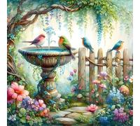 ARPADAMO Garden Birds Diamond Art Kits for Adults,5D Diamond Painting DIY Animal Diamond Art Diamond Painting Kits for Adult,Round Full Drill Diamonds, Diamond Art Kits for Home Decor-13.78x13.78inch