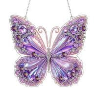 ARPADAMO Hanging Diamonds Art kit for Adult,DIY Butterfly Pendant Diamonds Painting Art Kit, 7.8x7.8 inch Acrylic Diamonds Painting Board Kit Ornament, Special Crystal Diamond Hanging Ornament