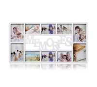Arpan 10 Pictures Multi Aperture Photo Frame - White Wall Mount Memories Picture Frame With Front Polystyrene Sheet Holds 6 X 6''x