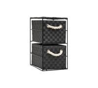 Arpan 2 Drawer Storage Cabinet Unit Ideal For Home/Office/bedrooms (2 Drawer unit -18x25x33cm) in Black | Size: 18 x 25 x 33 cm Arpan Black 18 x 25 x 33 cm