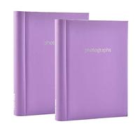 2 Pack of Photo Albums Self Adhesive Large Picture Book Modern Style Wiro Binder Totaling 40 Sheets 80 Sides in Blue and Purple Arpan Multi One Size