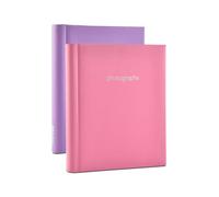 Arpan 2 Pack of Photo Albums Self Adhesive Large Picture Book Modern Style Wiro Binder Totaling 40 Sheets 80 Sides In Black/Blue/Red/Vintage Birds/Butterfly (Black)