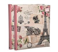 ARPAN 2 x Arpan 5 x 7'' /13x18cm 120 Photos Large Slip in Photo Album Memo Book - With Index Page/DVD Pockets (Vintage Bird/Owl), CL-FL57-X2