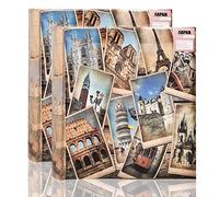 Arpan 2 x Photo Album 200 6 X 4'' / 15 x 10 cm Photos Slip in Picture Album CD/DVD Pocket Memo Writing Area - Gifting Album (UK-European Travel)