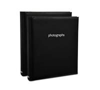 ARPAN 2 x Photo Album 200 6 X 4'' / 15 x 10 cm Photos Slip in Picture Album CD/DVD Pocket Memo Writing Area - Gifting Album (Pastel black)