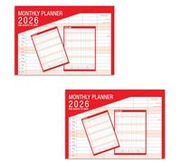 ARPAN 2026 Wall Calendar Pack of 2 - Month-to-View Planner with Large Writing Space | A4 Hanging 2026 Calendar UK for Home, Office and Family Planning | Clear Monthly Layout with Notes Section