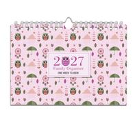 Arpan 2027 Family Organiser Calendar Owls Design - A4 Week to View Calendar 2027 with 6 Columns for Up to 5 People + Birthday Column | Weekly Planner 2027 Family Organiser