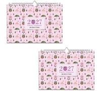 Arpan 2027 Family Organiser Calendar Owls Design - A4 Week to View Calendar 2027 with 6 Columns for Up to 5 People + Birthday Column | Weekly Planner 2027 Family Organiser Calendars (2 Pack)