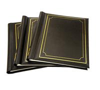 Arpan 3 Self Adhesive Large Photo Albums Padded Leather Style Finish Cover- Totaling 120 Sides (BLACK)