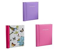 Arpan 3 Self Adhesive Photo Albums Totaling 108 Sheets 216 Sides In Pink, Purple And Butterfly