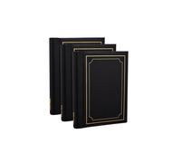 Arpan 3 x Self Adhesive Photo Albums Totaling 108 Sheets 216 Sides Padded Leather Style Finish Arpan Black One Size