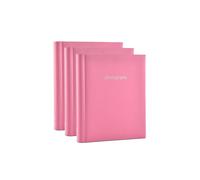 Arpan 3 x Self Adhesive Photo Albums Totaling 108 Sheets 216 Sides Padded Leather Style Finish in Pink Arpan Pink
