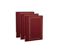 Arpan 3 x Self Adhesive Photo Albums Totaling 108 Sheets 216 Sides Padded Leather Style Finish Arpan Red One Size