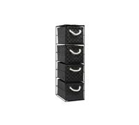 Arpan 4-Drawer Storage Unit Ideal for Home/Office/Bedrooms (4-Drawer 18x25x65cm) in Black | Size: 18 x 25 x 65 cm Arpan Black 18 x 25 x 65 cm