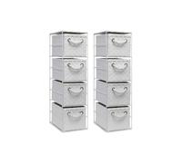 Arpan 4-Drawer Storage Unit Ideal for Home/Office/Bedrooms (4-Drawer 18x25x65cm) Pack of 2 in White | Size: 18 x 25 x 65 cm Arpan White 18 x 25 x 65 cm